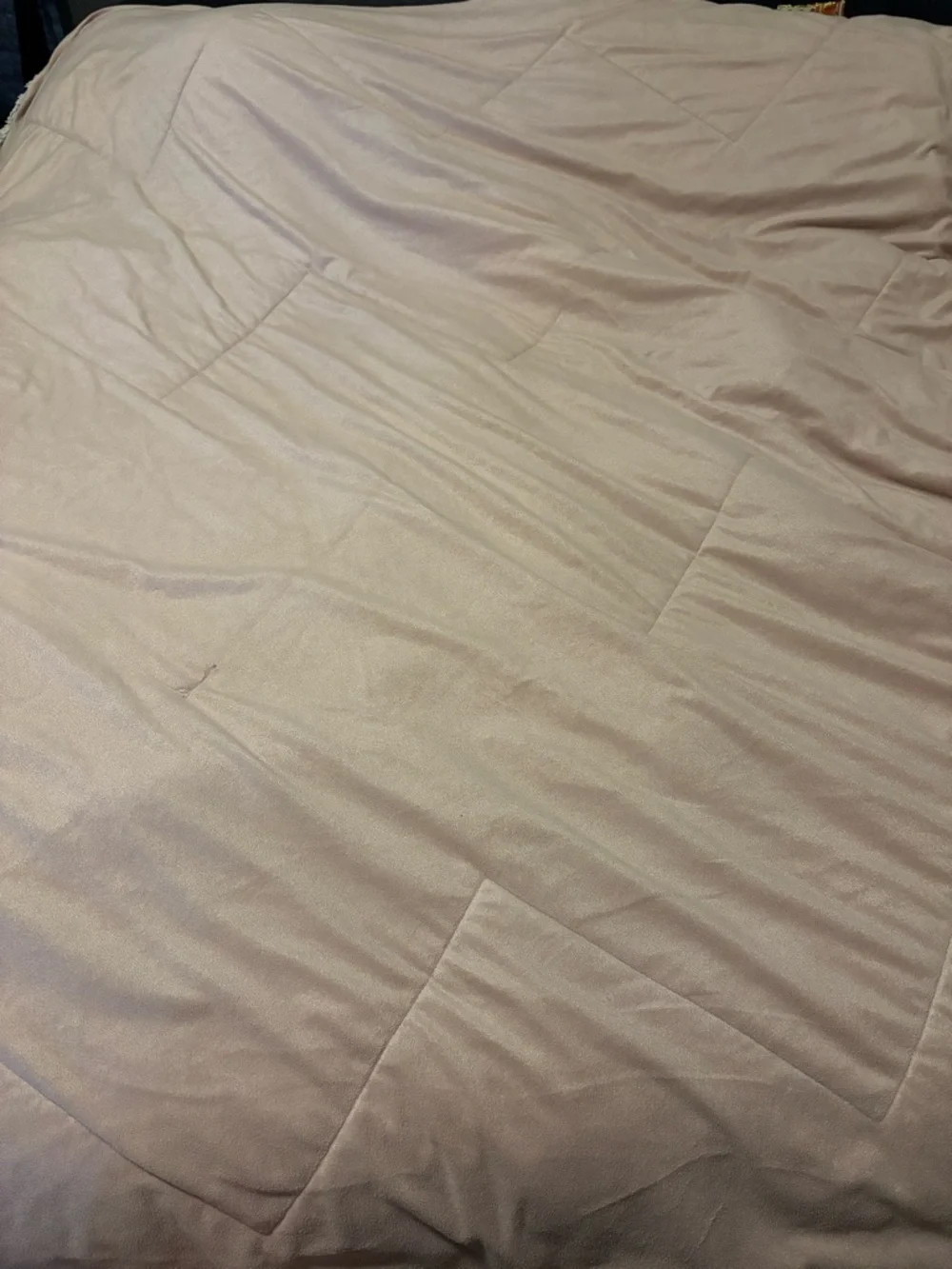 Queen Size Blush Pink Faux Fur Comforter Blanket